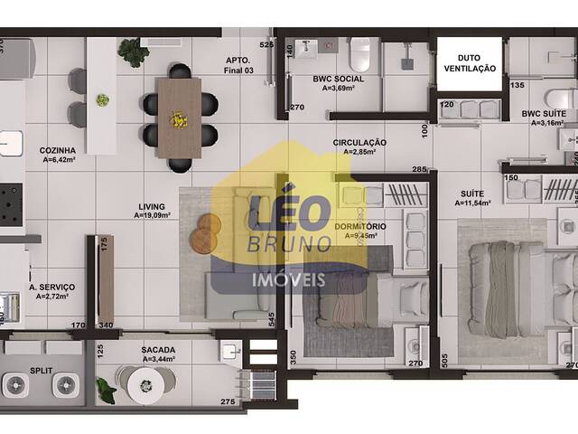 #2509 - Apartamento para Venda em Criciúma - SC - 3